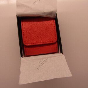 LUCRIN Geneva Orange Leather Ear Bud Case--BNIB